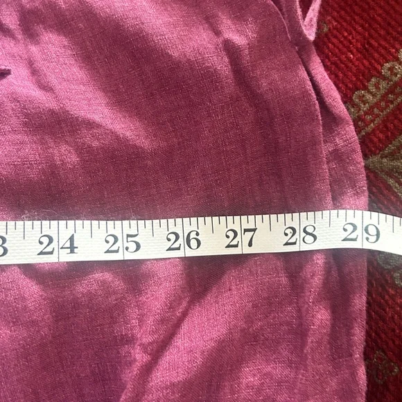Eileen Fisher Organic Linen Wrap Dress Raspberry vine V-Neck Midi Size 2X - Picture 8 of 9